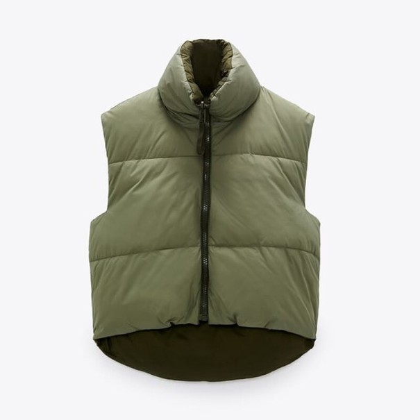Vesta scurta de dama verde armată L