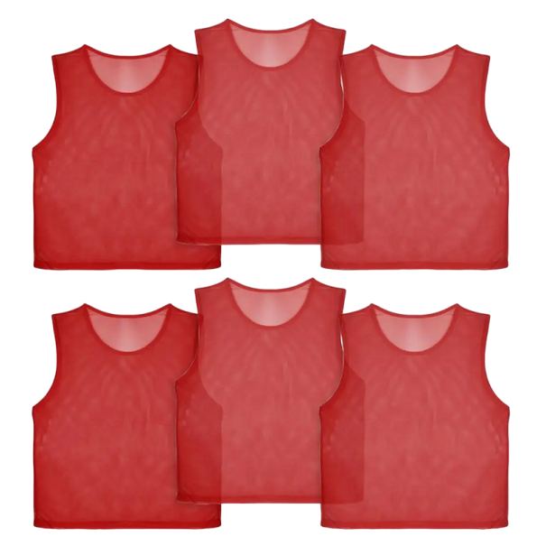 Vesta sport care distinge culoarea Set tricouri distinctive Tricou sport distinctiv pentru copii 6 buc roșu