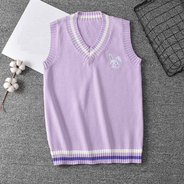 Vesta tricotată pentru femei A2270 violet deschis M