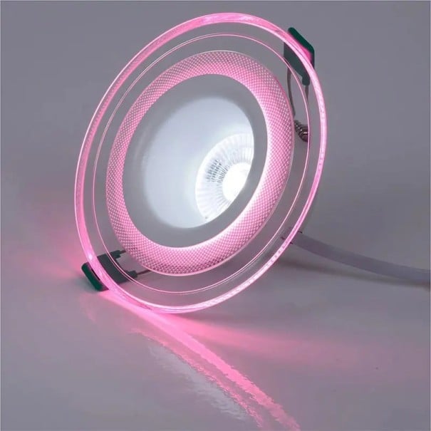 Vestavné LED bodové svítidlo barevné kulaté 125 mm stropní podhledové světlo úsporné zapuštěné osvětlení růžová