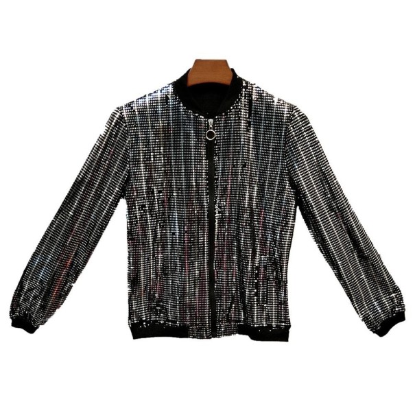 Veste bomber pour homme avec paillettes S