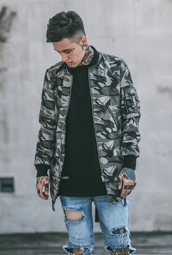 Veste camouflage stylée pour homme J1615 gris S