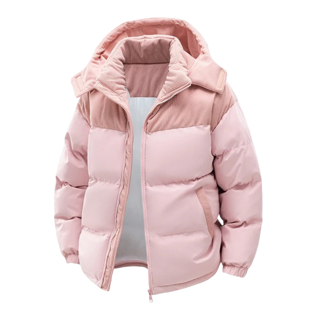 Veste d'automne et d'hiver pour homme Capuche amovible Doublure coupe-vent Fermeture éclair Poches pratiques Doublure en coton Conception en polyester rose XS