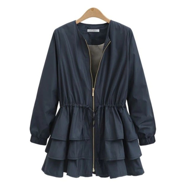 Veste d'automne pour femmes P1874 bleu foncé XL