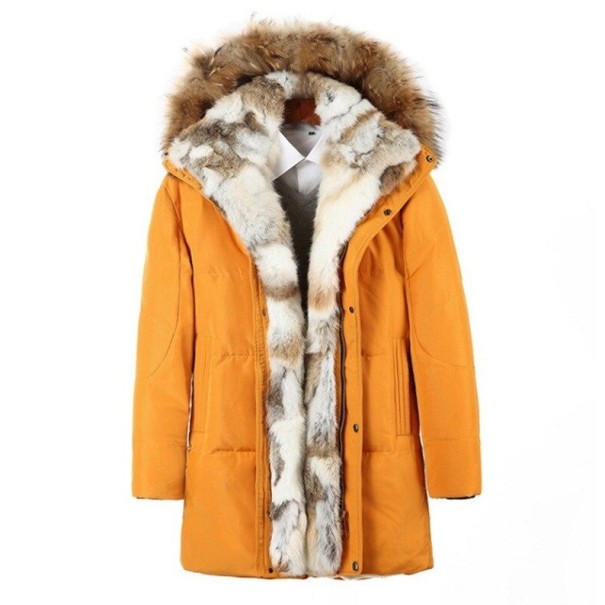 Veste d'hiver avec fourrure F1071 jaune 3XL