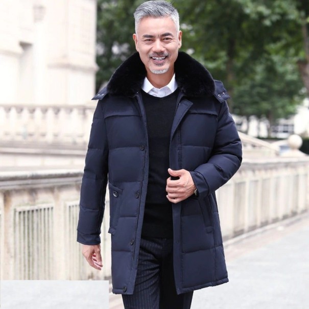 Veste d'hiver en duvet pour homme A1927 bleu foncé M