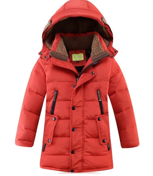 Veste d'hiver longue pour garçon J2529 orange 10
