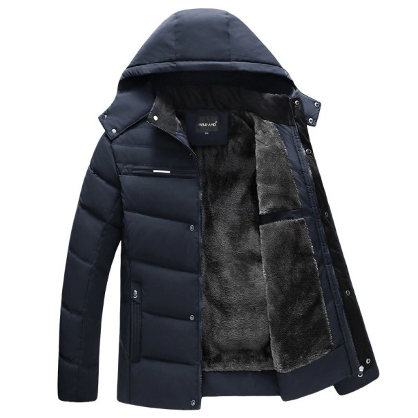 Veste d'hiver pour homme avec capuche A1802 bleu foncé L 2