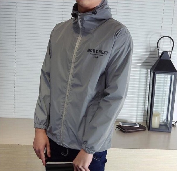 Veste de printemps pour homme avec triangle réfléchissant - Gris L