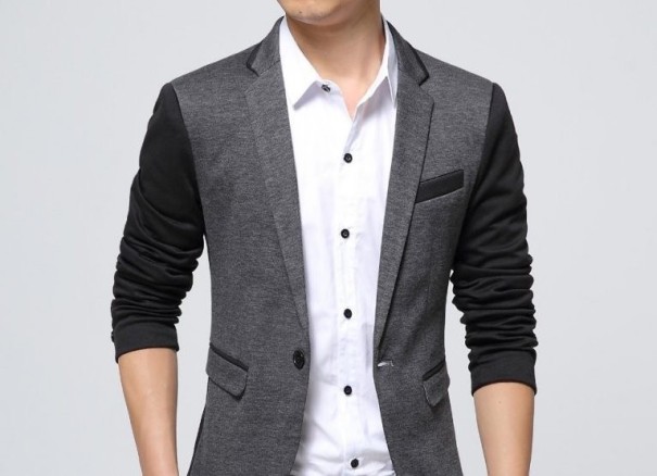 Veste en coton pour hommes J2939 gris foncé XXL