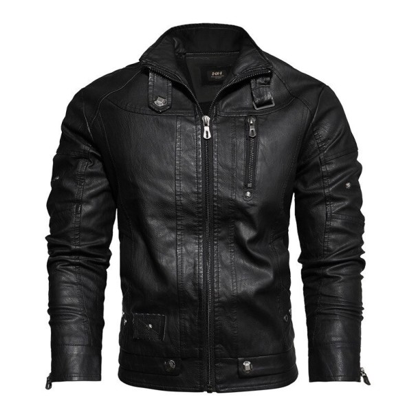 Veste en cuir pour homme F1058 noir XXS 2