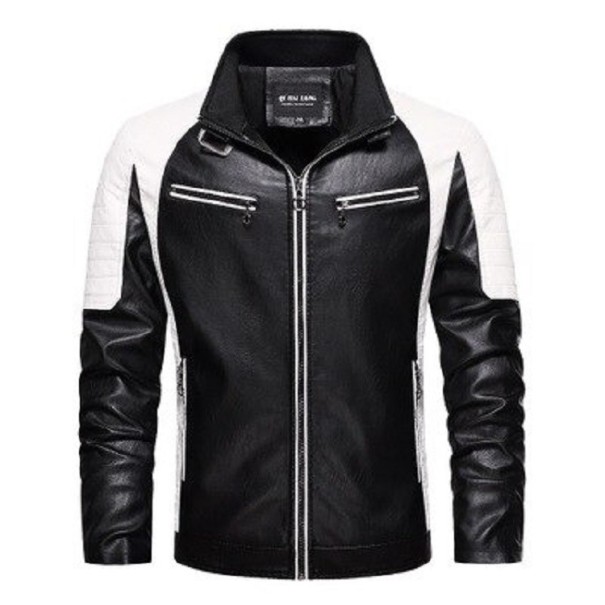 Veste en cuir pour homme F1125 blanc M 2