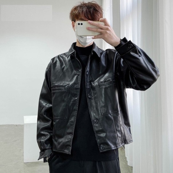 Veste en cuir pour homme F1161 XS