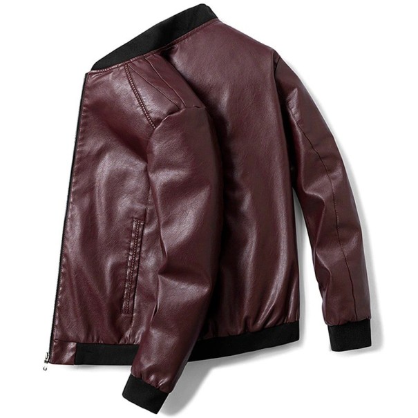 Veste en cuir pour homme F1206 bordeaux XS