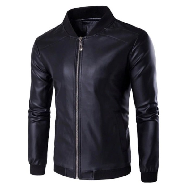 Veste en cuir pour homme noire A1823 L