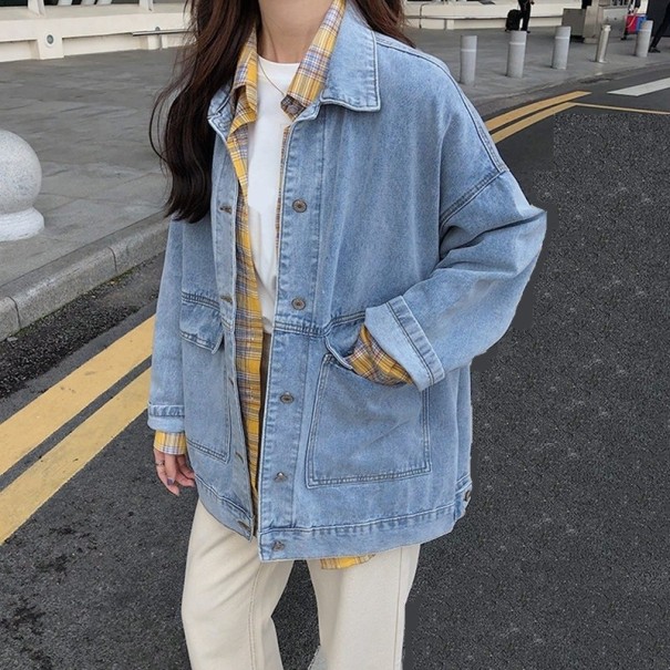 Veste en jean pour femmes P1489 bleu