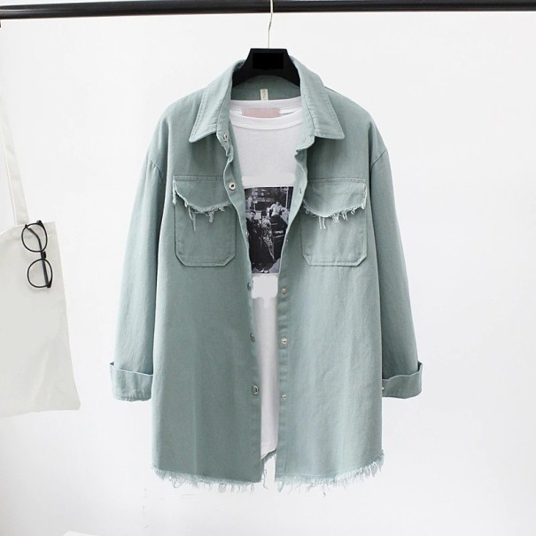 Veste en jean pour femmes P1894 vert L