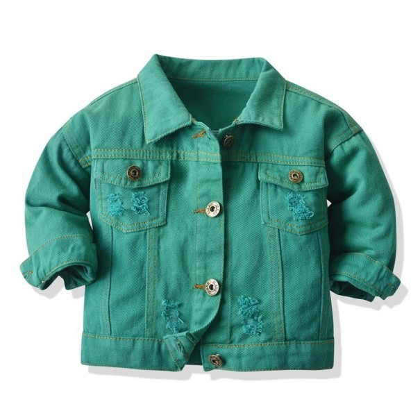 Veste en jean pour fille L1870 vert 9-12 mois