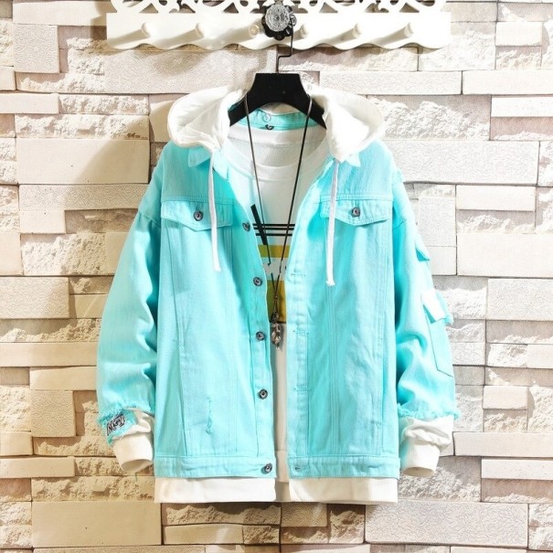 Veste en jean pour homme F1178 turquoise XL