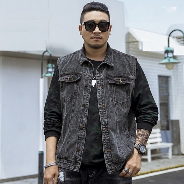 Veste en jean pour homme F1276 noir S