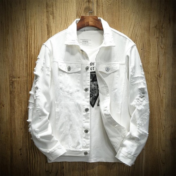 Veste en jean pour homme S87 blanc XS