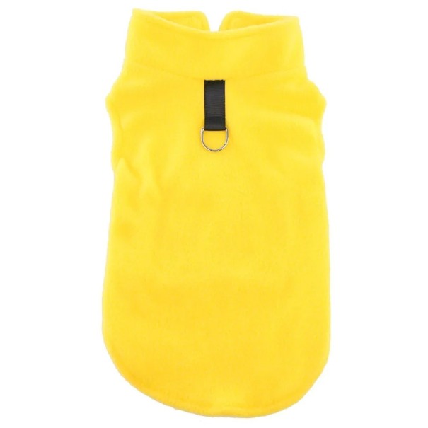 Veste en polaire pour chien Veste chaude et confortable pour chiens Manteau en polaire d'hiver pour chiens Vêtement pour chiens par temps froid jaune XS