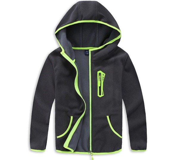 Veste en polaire pour garçon J1314 noir-vert 4