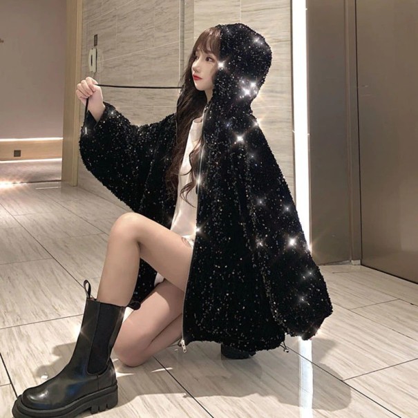 Veste Femme à Paillettes P1813 noir M