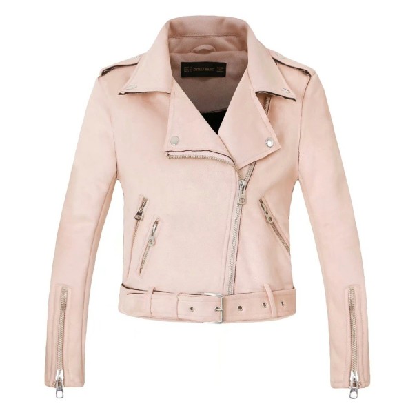 Veste femme en simili cuir P1784 rose L