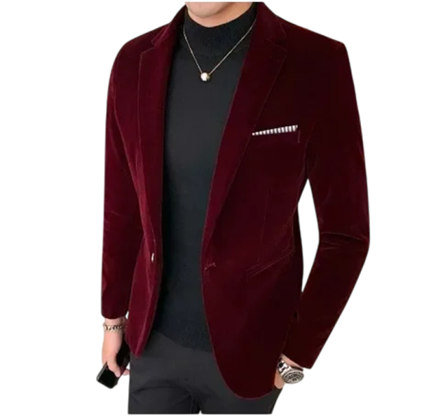 Veste pour homme en polyester et viscose Veste élégante unie pour homme avec poche poitrine Veste formelle stylée avec bouton en différentes couleurs bordeaux XXS
