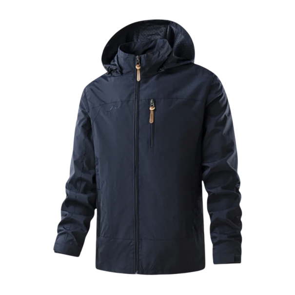Veste softshell imperméable pour homme avec capuche Veste de randonnée coupe-vent avec poches Veste d’extérieur pour le printemps et l’automne avec fermeture éclair bleu XS