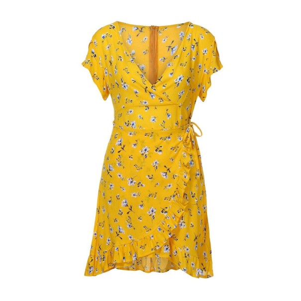 Vestido amarillo con volantes XL