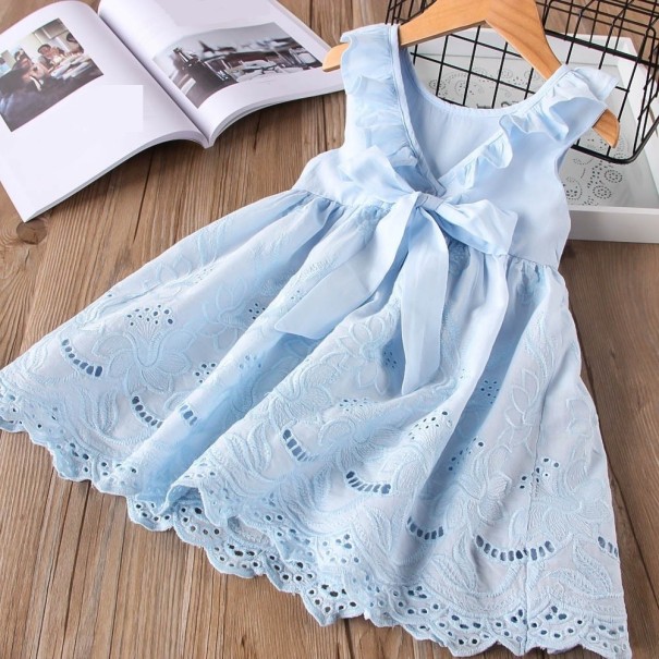 Vestido azul para meninas 6