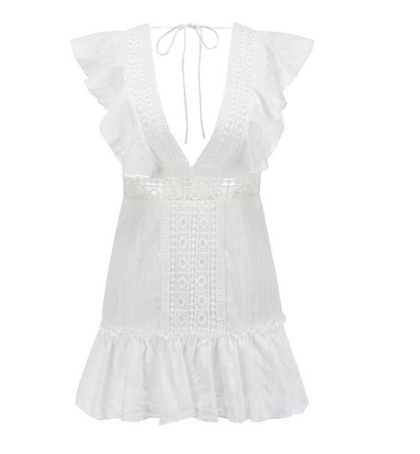 Vestido blanco con volantes XS