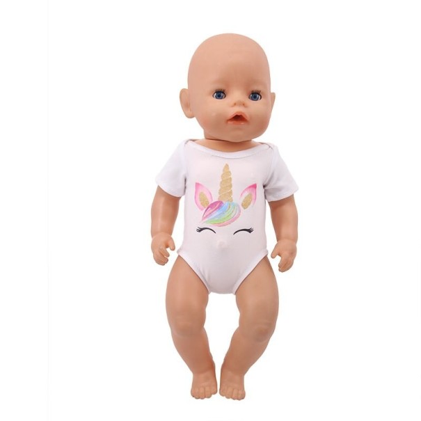 Vestido blanco para muñecas con estampado 1