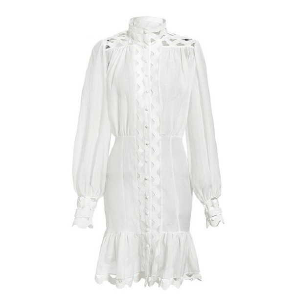 Vestido branco com perfurações XS