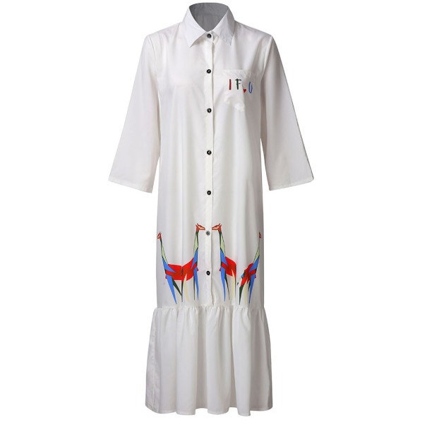 Vestido branco de camisa L