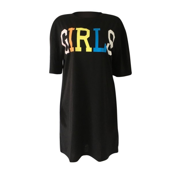 Vestido camiseta negro S