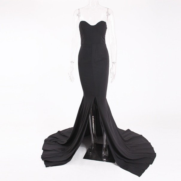 Vestido de baile sem alças preto XS