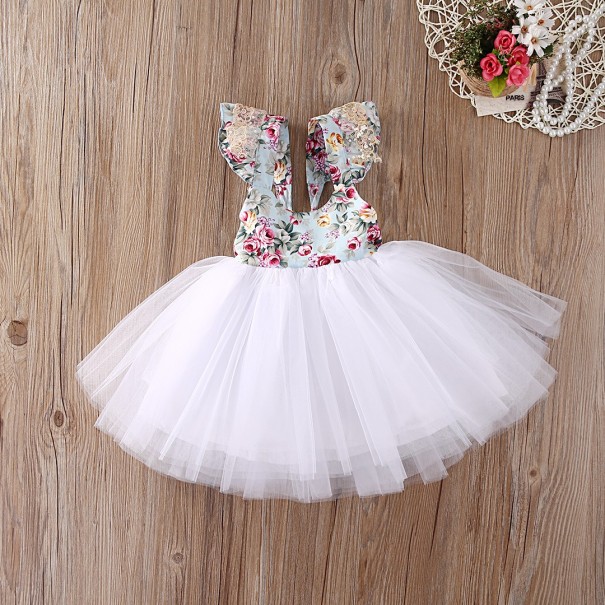 Vestido de ballet para niñas J1280 blanco 3-6 meses