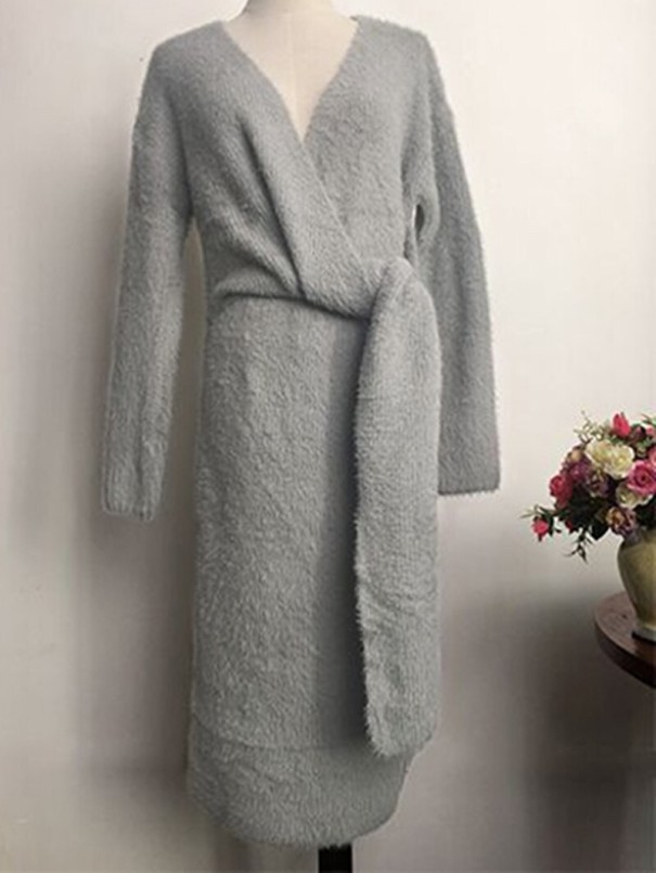 Vestido de cachemira para mujer gris