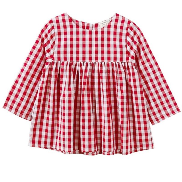 Vestido de cuadros para niña N126 rojo 3