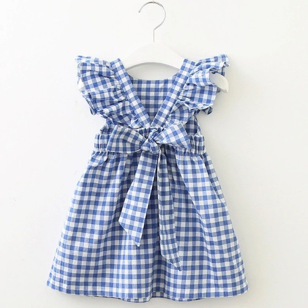 Vestido de cuadros para niña N71 azul 5