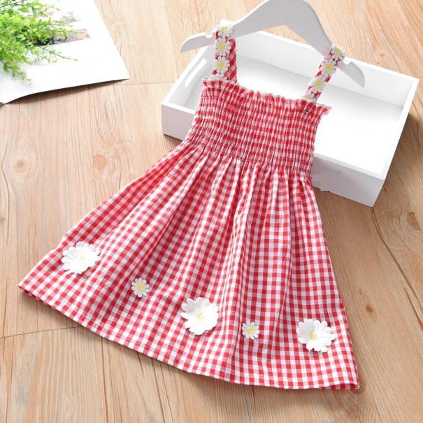 Vestido de cuadros para niña N87 rojo 5 Vestido de cuadros para niña N87 rojo 5