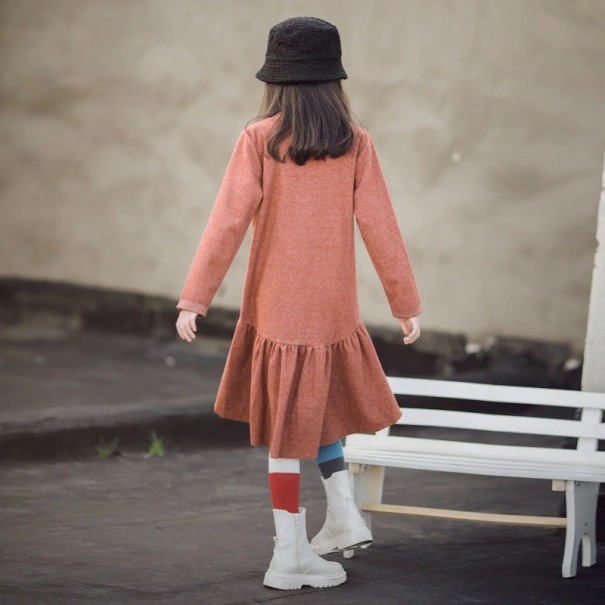 Vestido de cuello alto para niñas ladrillo 4