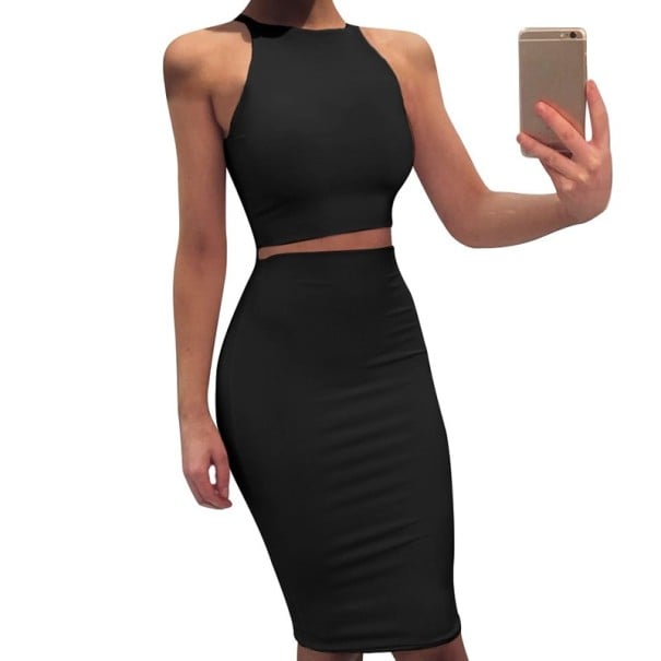 Vestido de duas peças Clorinda preto M
