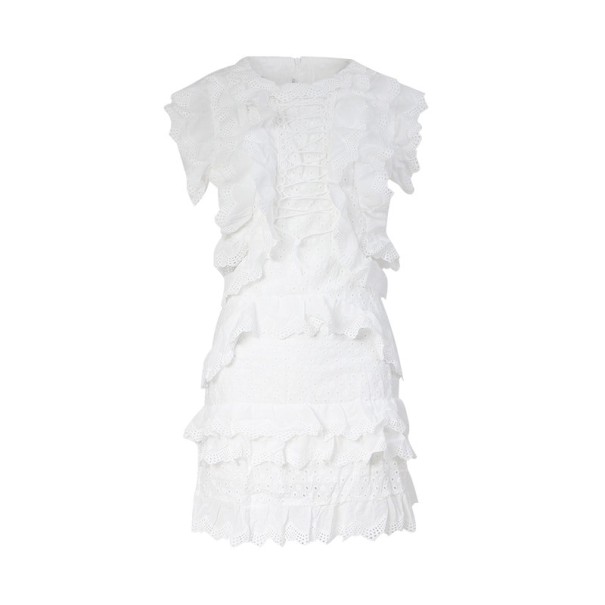 Vestido de encaje con volantes L