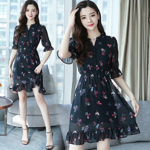 Vestido de fiesta de mujer con volantes negro M
