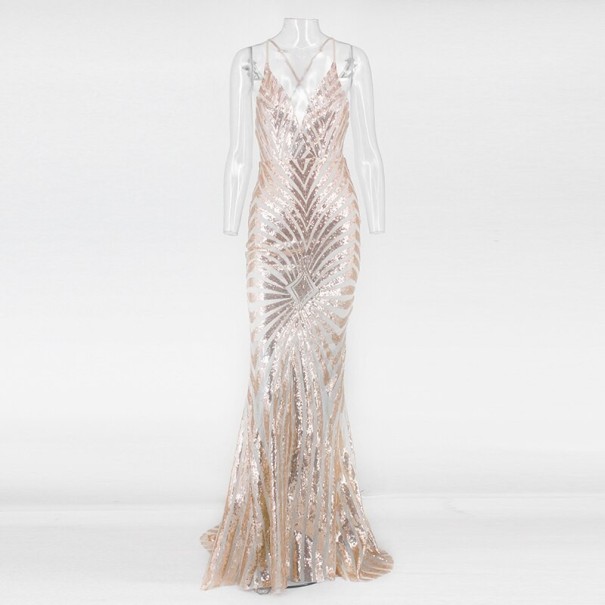 Vestido de fiesta dorado S