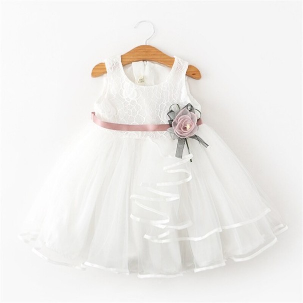 Vestido de fiesta para niñas N177 blanco 6